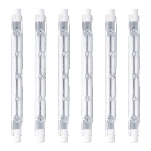6 stmievateľných halogénových žiaroviek R7S 118 mm 200 W 220 V, teplá biela 2700 K, halogénová trubica