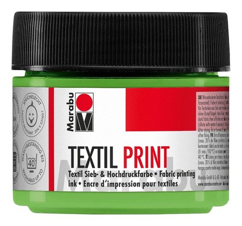 Marabu 17030050960 - Textilná tlač svetlo zelená 100 ml, Sieťotlačová a reliéfna farba na vodné