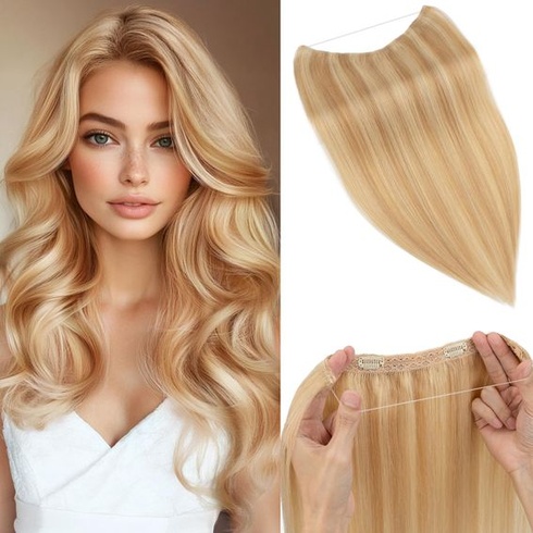 Benehair drátěné prodloužení z pravých lidských vlasů, 65g jednodílné neviditelné prodloužení