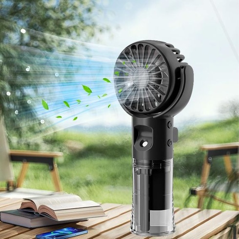 Ručný ventilátor s vodným chladením, prenosný dobíjací ručný ventilátor, 4 režimy a pútko na
