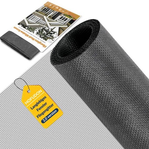 HOFUDON Vylepšená síť proti hmyzu na metr 120x250 cm, sklolaminátová moucha 120 x 250 cm šedá