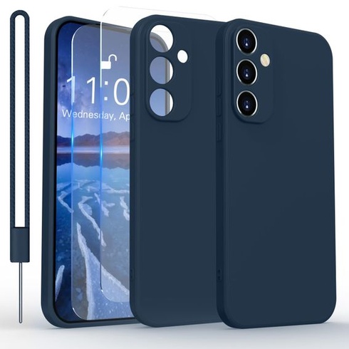 Pouzdro na telefon pro Samsung Galaxy A15 s [2 ochrannými fóliemi na displej] [1 šňůrkou na krk],