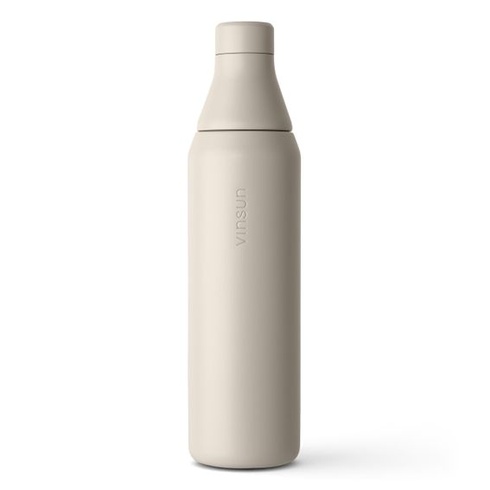 Fľaša na vodu Vinsun z nerezovej ocele 750 ml - nepriepustná, vhodná pre sýtené nápoje, béžová 750 ml