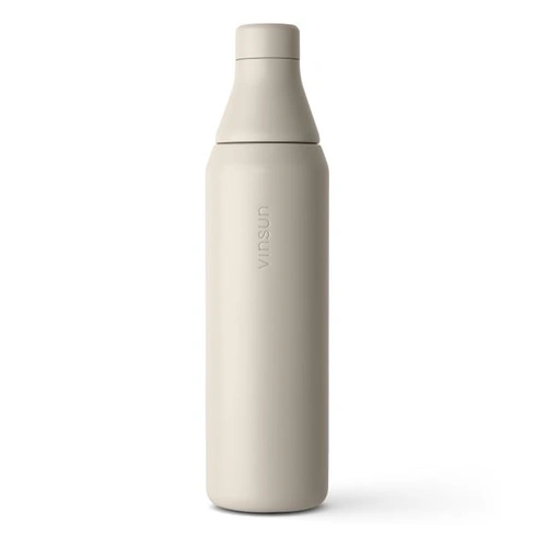 Láhev na vodu Vinsun z nerezové oceli 750 ml - nepropustná, vhodná pro sycené nápoje, béžová 750 ml