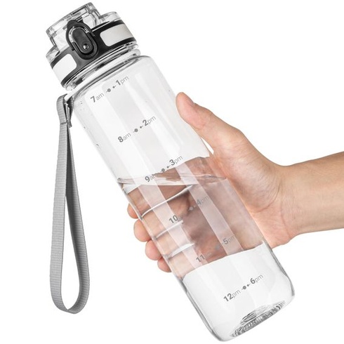 Športová fľaša na vodu OLDLEY 1000ML Tritánová fľaša na vodu bez BPA s časovými značkami, 1l