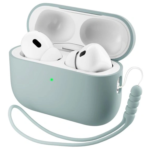 Silikonové pouzdro ORNARTO pro AirPods Pro 3 se šňůrkou – agávově zelené