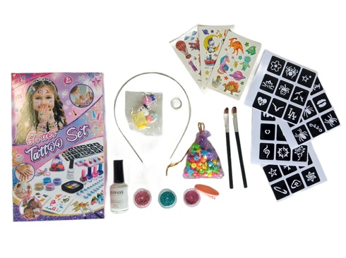 Sada tetovaní Glitter so šperkami a nálepkami 18ks