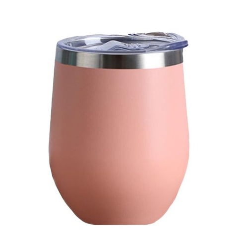 Nerezový hrnček na víno s objemom 340 ml bez stopky a viečka, dvojstenný izolovaný cestovný hrnček,