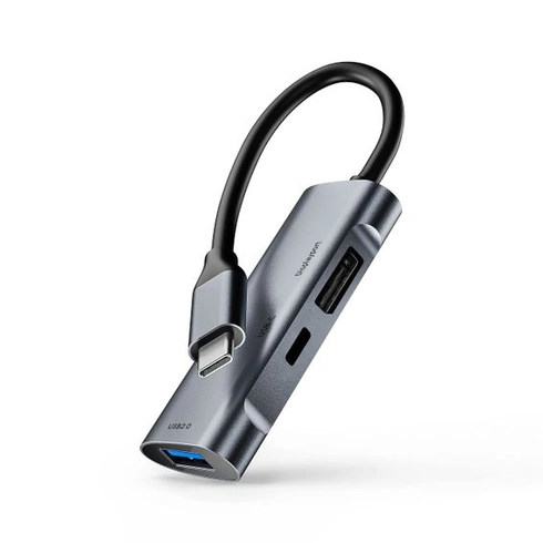 GKEAPZA USB Type-C Hub, 3v1 multiportový rozbočovač s 4K displejem, USB 2.0 a Type-C PD pro přenos