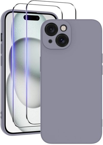 Silikonový kryt Qasyfanc pro iPhone 15, modrošedý iPhone 15 modrošedý