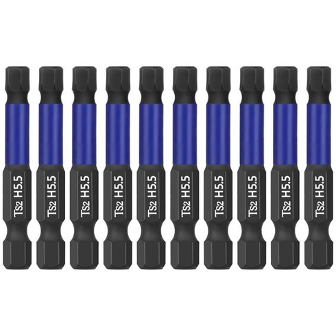 Sada šestihranných bitů HPHOPE Impact, HEX 5,5 mm, 10 kusů, délka 50 mm 50 mm, 10 kusů, H5,5