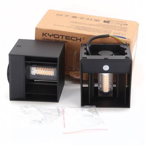 Nástenná lampa KYOTECH IP65 s pohybovým senzorom a LED žiarovkou G9, balenie 1 ks, šedá