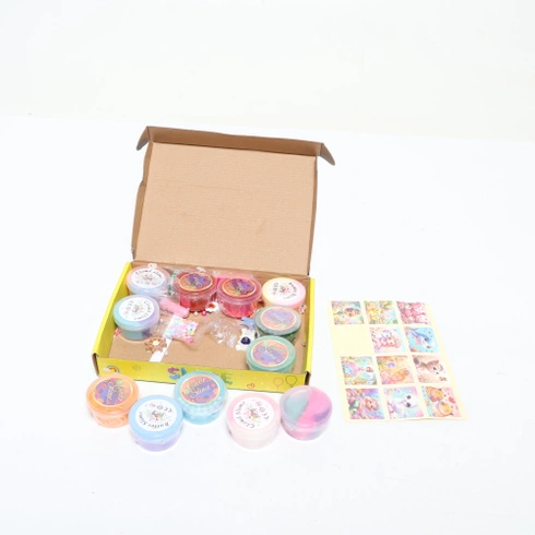 Slime sada 12 Slime dětí, DIY Fluffy Cloud Slime Kit Cloud Slime Super měkký a nelepivý, párty