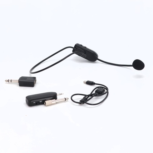Bezdrátový mikrofonní headset, 2,4G bezdrátový mikrofonní headset s dosahem 20 m, UHF dobíjecí