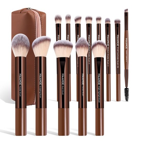 Sada štětců na make-up MAANGE, 13 kusů, štětce na make-up, kosmetické štětce, sada štětců na pudr,