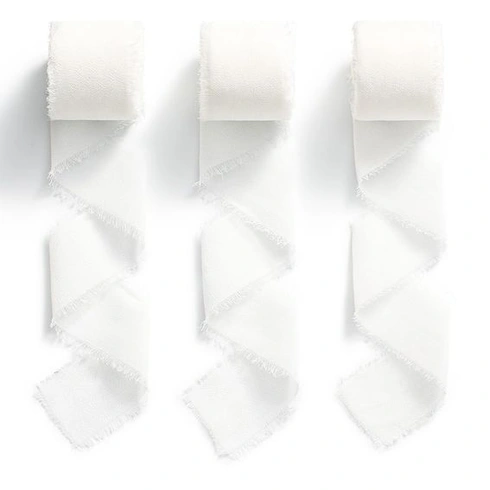 Šifónová stuha, mašľa, stuha na svadobné darčeky, široká 3,8 cm x 23 m (biela, 3,8 cm x 6,4 m) Biela
