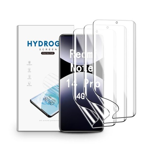 Hydrogélová ochranná fólia na displej pre Redmi Note 14 Pro 4G, balenie 3 kusov TPU HD priehľadné