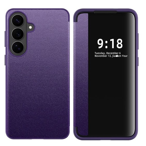 Ochranný kryt S26 Plus pro Samsung S26 Plus, flipové pouzdro, průhledné, tenké, flipové pouzdro pro
