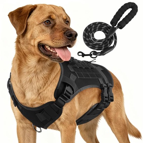 Postroj a vodítko YooxArmor pre veľké psy, čierna veľkosť L (krk: 62-80 cm, hrudník: 72-100 cm)