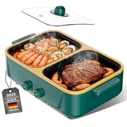 Elektrický 2v1 horúci hrniec a gril BBQ