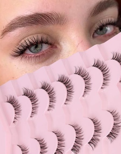 Jiocolor mačacie riasy tenké umelé riasy C-oblé riasy s prúžkami, prirodzený vzhľad krátke riasy priehľadný