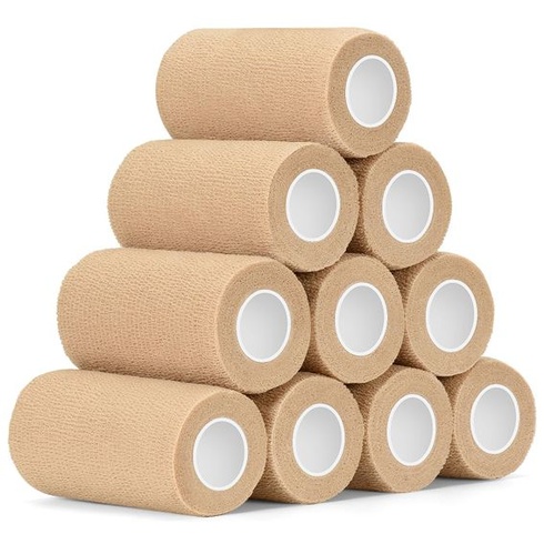 Samolepicí obvaz 10cm Vet Wrap pro koně a psa béžový 10 rolí