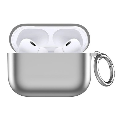 Ochranný kryt Lemxiee pro AirPods Pro 3, flexibilní TPU kryt, stříbrný, AirPods Pro 3