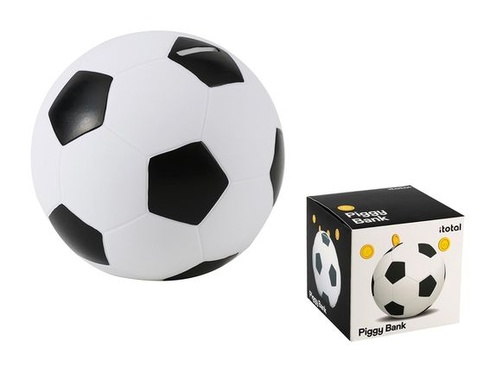 I-TOTAL® - Zábavná dekoratívna pokladnička/priehradka na mince z robustného plastu (Futbalová lopta)