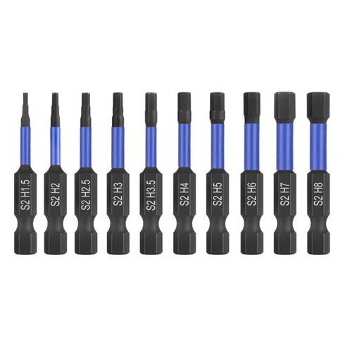 Súprava šesťhranných bitov HPHOPE Impact, 10 kusov, HEX H1,5 - H8, dĺžka 50 mm, 10 kusov, metrické