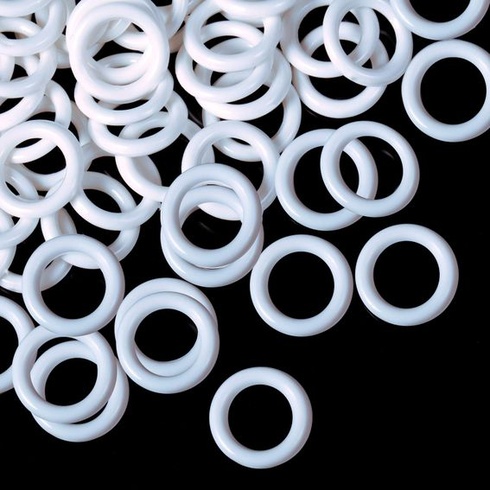 Boao 100 kusů bílých kroužků na římské rolety, vnější průměr 16 mm, vnitřní průměr 10 mm, plastové
