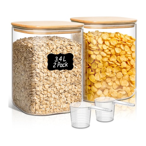 Sklenené dózy ComSaf s vekom 3,4 l, 2 kusy