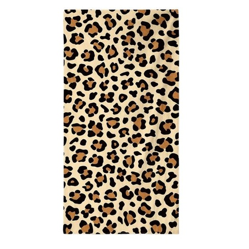 Plážová osuška s leopardím vzorom, osuška do bazéna, 80 x 160 cm, plážová osuška s leopardím