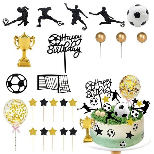 Futbalové ozdoby na torty, 23 kusov, Futbalové ozdoby na torty, Futbal, 23 kusov