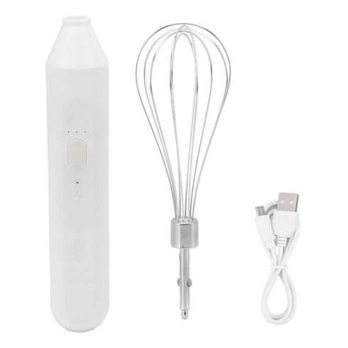 Elektrický ruční mixér, dobíjecí, bezdrátový, sada metliček s USB a baterií 1200 mAh, ABS a