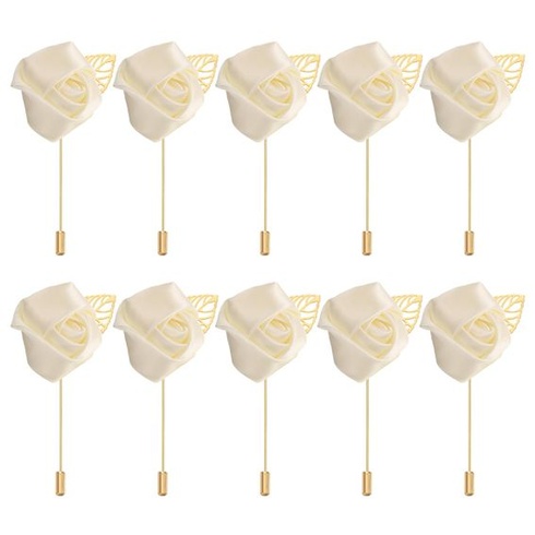 PATIKIL Ružové boutonniéry, balenie 24 kusov, svadobné boutonniéry pre ženícha, ručne vyrábané