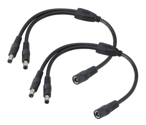 CERRXIAN 5,5/2,1MM 12V DC napájací rozbočovací kábel 1 samica na 2 samce CCTV DC napájací