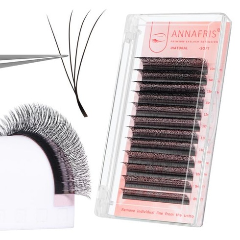 Úzke 4D W Wimpern Extensions Fertige Fächer (0,07C, 9-13mm) 4D-W 0,07C, 9-13mm