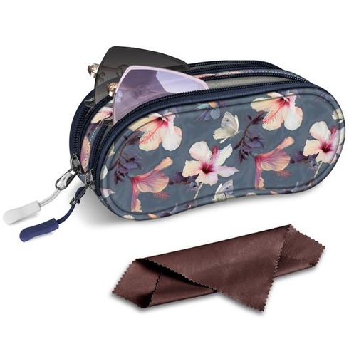 FINTIE Mäkké puzdro na okuliare pre ženy aj mužov Z-Blooming Hibiscus