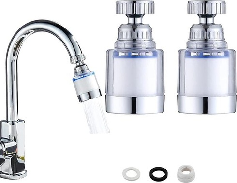 2 balení filtrů na kohoutek pro odstranění fluoridu, chloru, těžkých kovů a tvrdé vody v kuchyni a