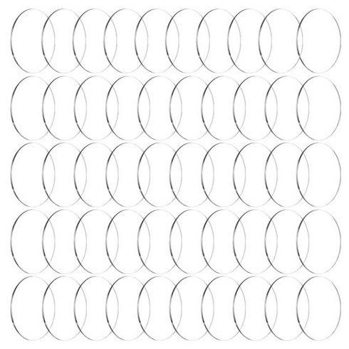 FINGERINSPIRE 50 dielikov 40x2 mm priehľadné okrúhle podstavce pre miniatúry, okrúhle akrylové podstavce