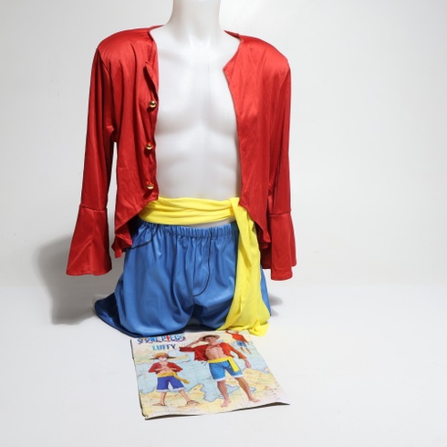 Kostým Chaks - Luffy pre mužov, oficiálny One Piece kostým, 4dielna anime sada, Monkey D. Luffy,