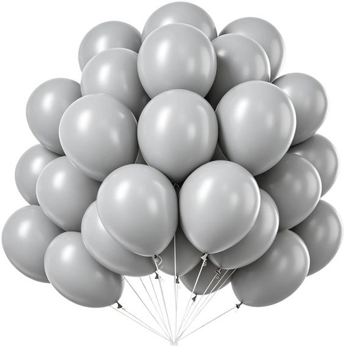 Šedé balóniky, 100 kusov šedých balónikov, 25cm latexové balóniky k narodeninám, dekorácie na balóniky