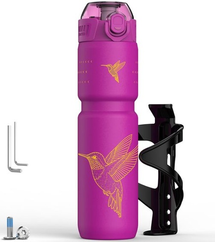 MYFOREST Izolovaná fľaša na vodu na bicykel, bez zápachu, kombinovaná sada 700ml, sada Hummingbird