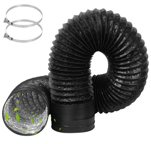 Výfuková hadica s priemerom 150 mm, dĺžka 3 m: výfuková rúrka 5,9 palca/150 mm, čierna, 0,15 m x 3 m