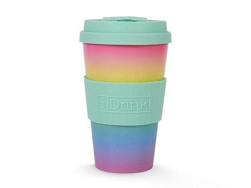 Hrnček na kávu IDRINK® RPET so silikónovým viečkom pre ľahké otváranie, hrnček so sebou s objemom 435