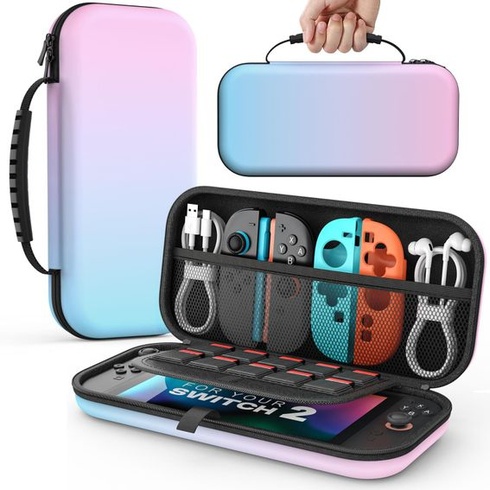 Pouzdro MoKo pro Nintendo Switch 2 (2025) 29,5 x 14,5 x 5,6 cm, gradientní modrá růžová