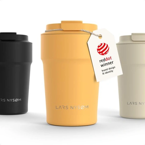 LARS NYSØM Thermobecher 380ml - Káva so sebou - Káva so sebou becher Horčica žltá - Prášok 380 ml