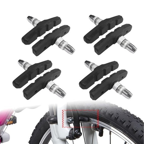 8 brzdových doštičiek V-Brake, brzdové čeľuste pre bicykle, ráfikové brzdy, dĺžka 70 mm,