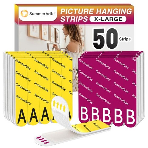 Závesný obraz Summerbrite bez vŕtania, 25 párov (50 XL suchých zipsov)
