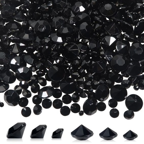 TOAOB 5000 dielikov 3 mm 6 mm 10 mm Čierne akrylové kryštály Diamanty